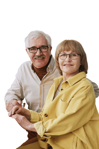 An elderly couple photographed in Upper Arlington.