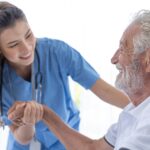 Nurse Medical Staff Worker Support Service Healthcare Senior Elder Man in Home Care