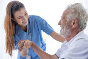 Nurse Medical Staff Worker Support Service Healthcare Senior Elder Man in Home Care