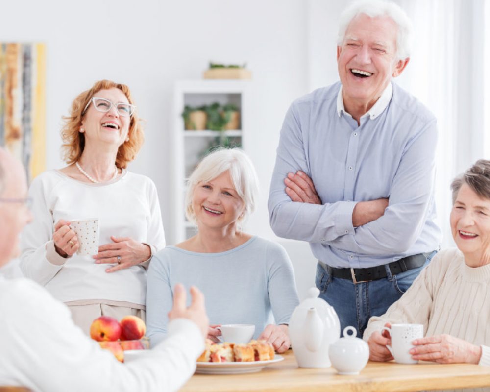 Seniors laughing together Seniors laughing together